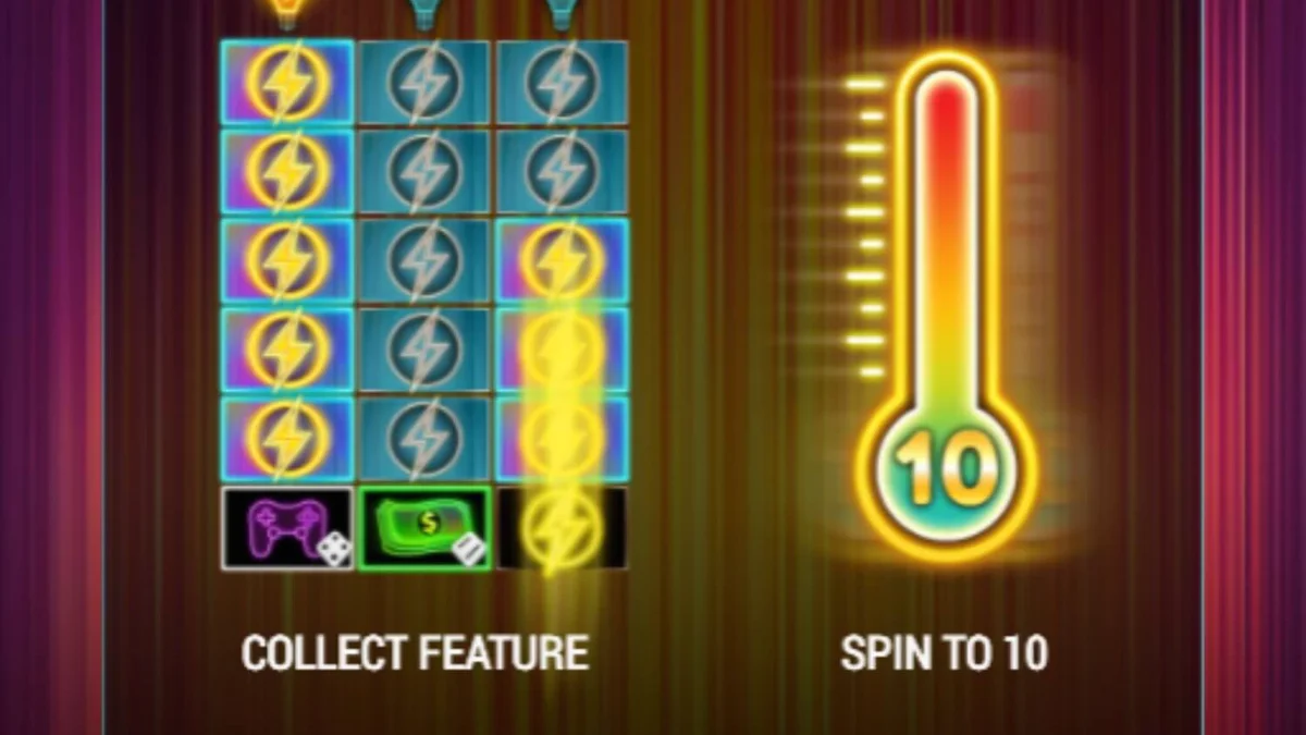 Tampilan visual neon cyberpunk dari slot Dopamine Rush Dice